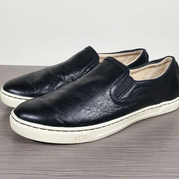 UGG Fierce Slip-on Sneaker, Black Leather, Womens Size 9 US / 40 - Picture 3 of 12